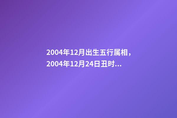 2004年12月出生五行属相，2004年12月24日丑时阳历出生男命五 周雨萱是位女生 年龄：11岁 出生日期：2004年12月6日出身。-第1张-观点-玄机派